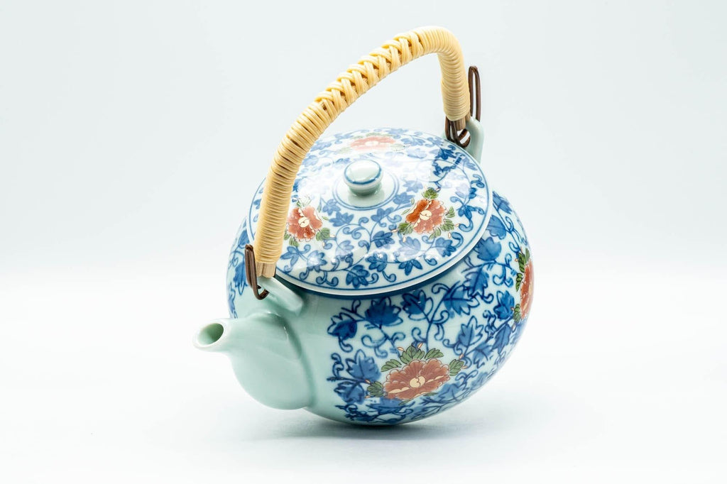 Japanese Dobin - Blue Floral Debeso Top-handled Teapot - 500ml