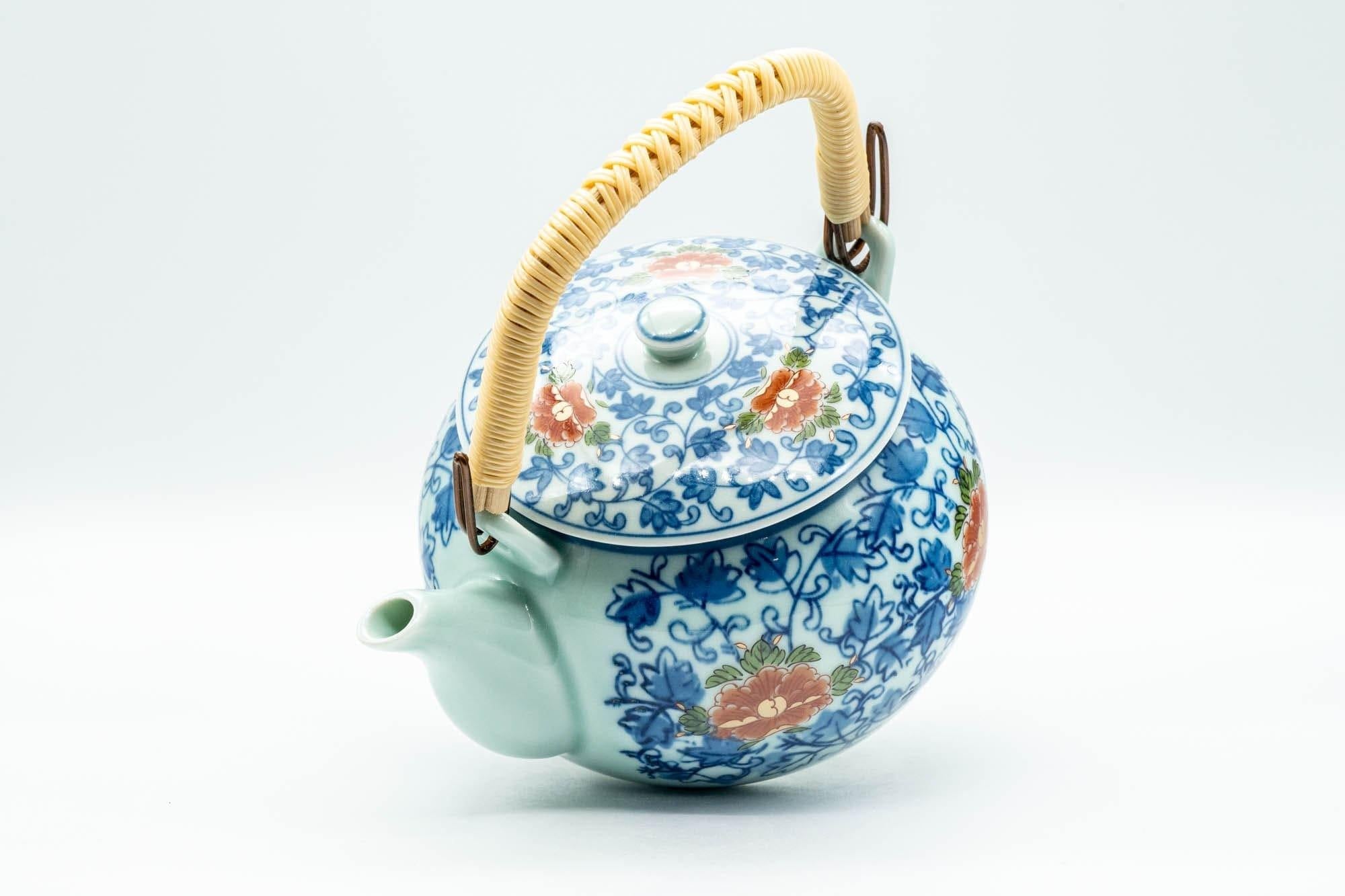 Japanese Dobin - Blue Floral Debeso Top-handled Teapot - 500ml