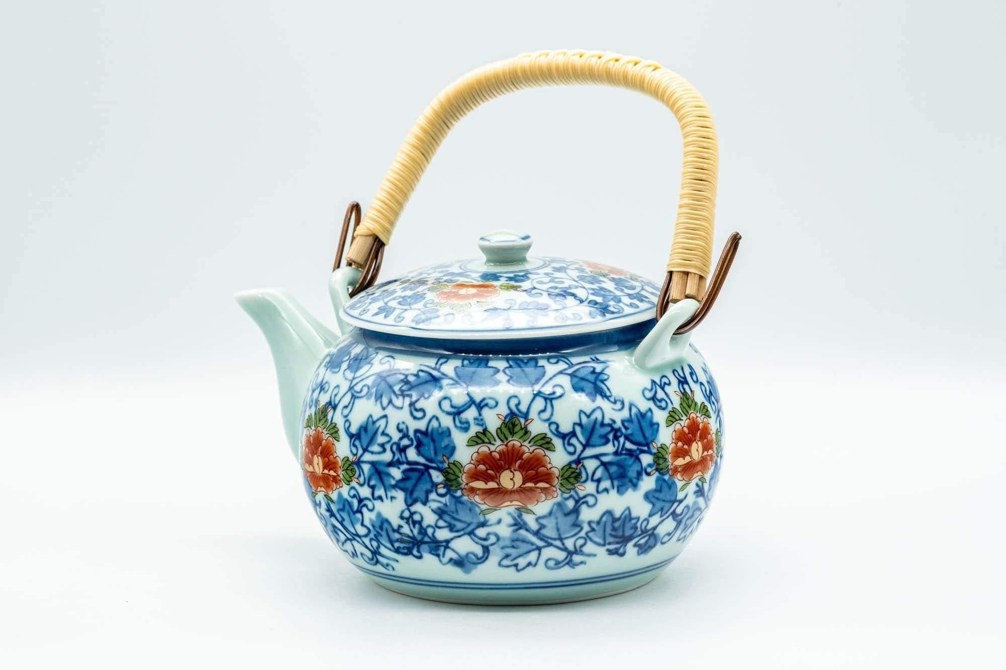 Japanese Dobin - Blue Floral Debeso Top-handled Teapot - 500ml