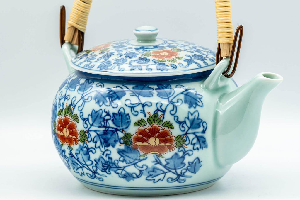 Japanese Dobin - Blue Floral Debeso Top-handled Teapot - 500ml