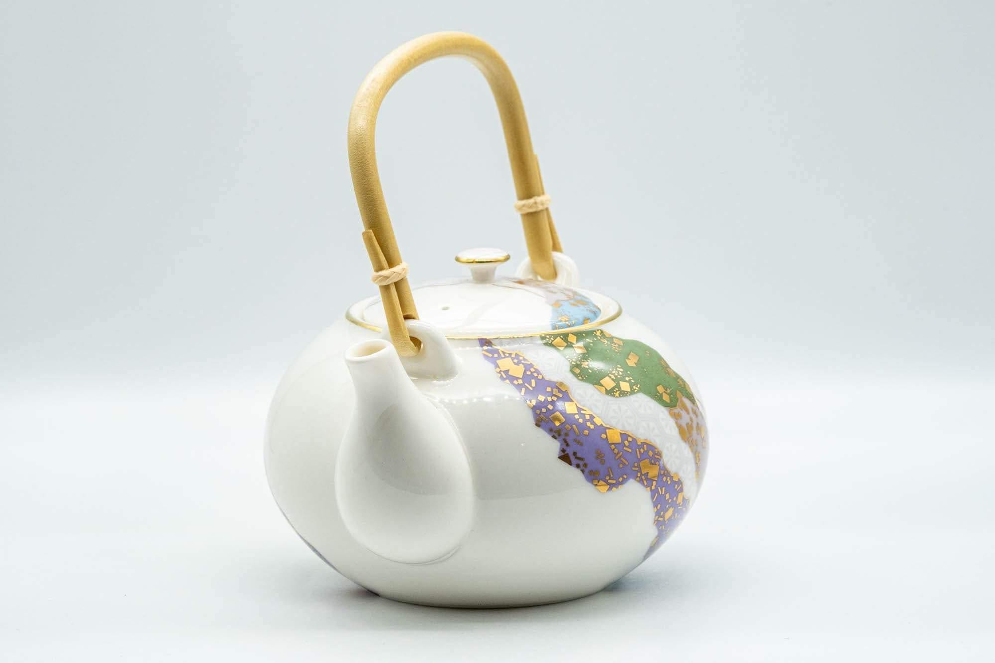 Japanese Dobin - Wavy Patterned Porcelain Arita-yaki Debeso Teapot - 500ml
