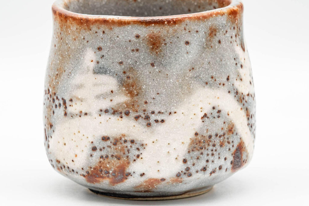 Japanese Teacup - Blue White Shino Glazed Yunomi - 160ml