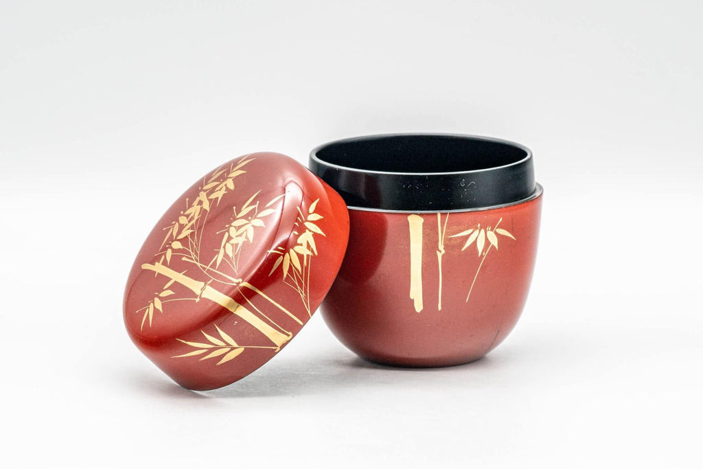 Japanese Natsume - Bamboo Red Lacquer Matcha Tea Caddy - 100ml