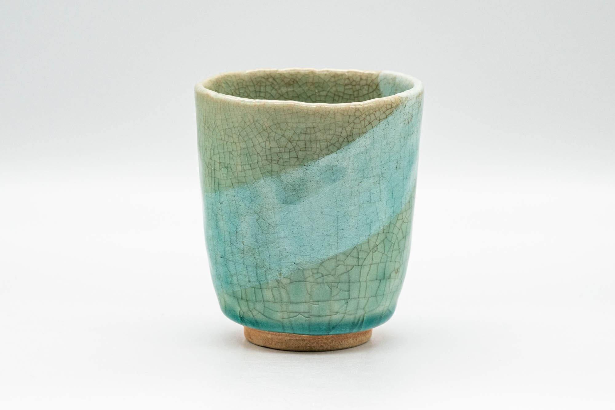 Japanese Teacup - Crazed Blue Green Glaze Wabi-Sabi Yunomi - 180ml