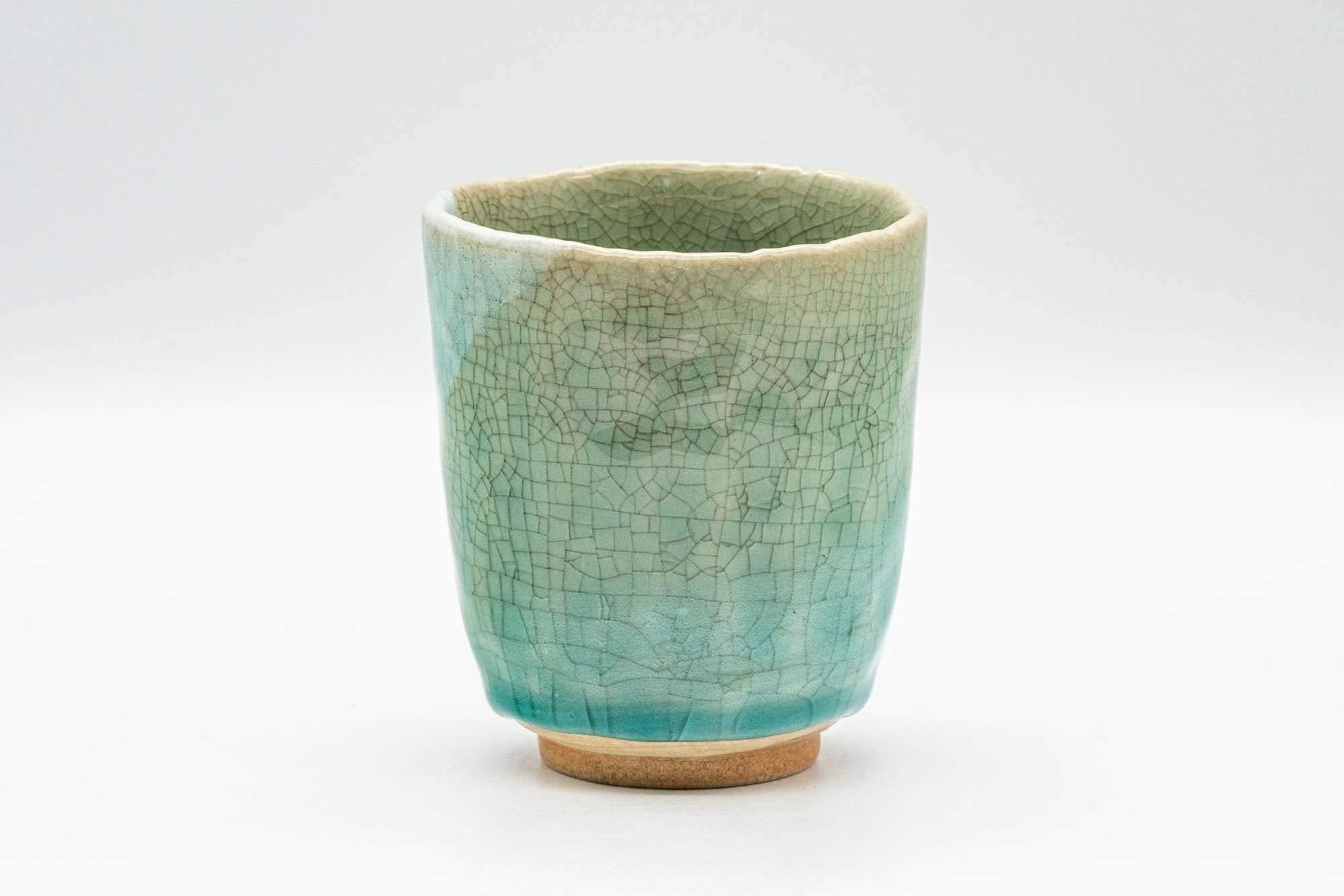 Japanese Teacup - Crazed Blue Green Glaze Wabi-Sabi Yunomi - 180ml