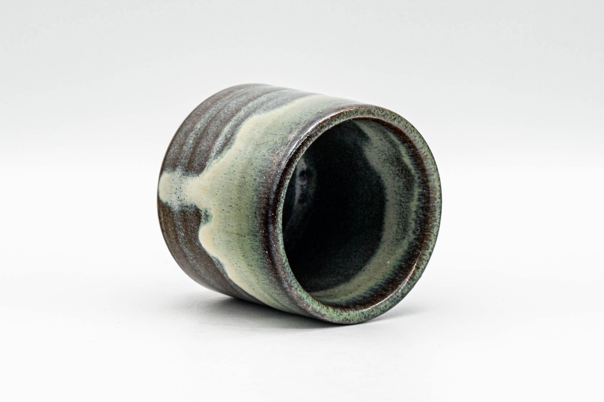 Japanese Teacup - Green Hare's Fur Drip-Glazed Yunomi - 110ml