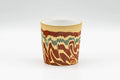 Japanese Teacup - Yellow Red Green and White Inner-Glazed Nerikomi Yunomi - 70ml