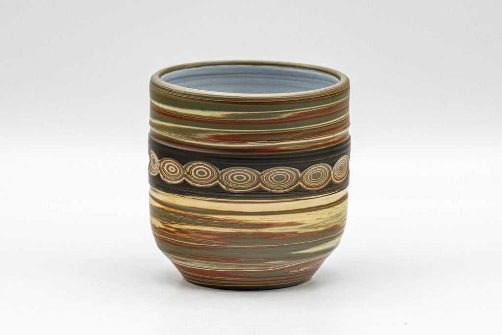 Japanese Teacup - 山善 Watanabe Yamazen - Nerikomi Tokoname-yaki Yunomi - 140ml