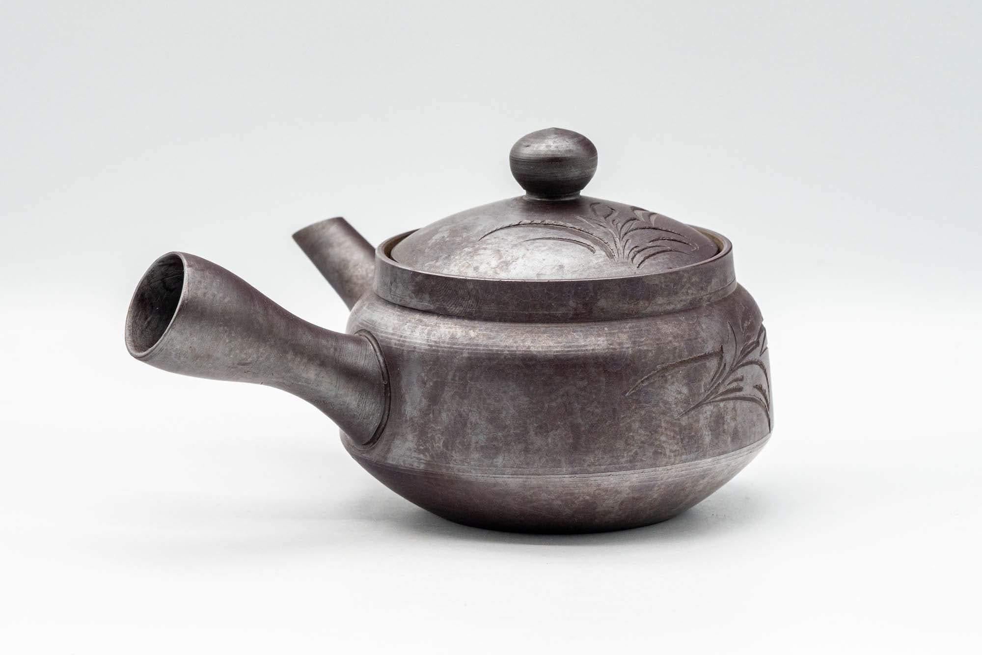 Japanese Kyusu - Floral Engraved Banko-yaki Debeso Teapot - 250ml