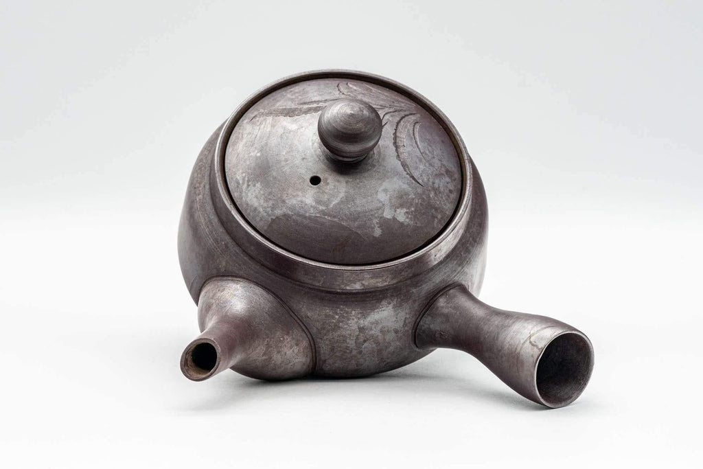 Japanese Kyusu - Floral Engraved Banko-yaki Debeso Teapot - 250ml