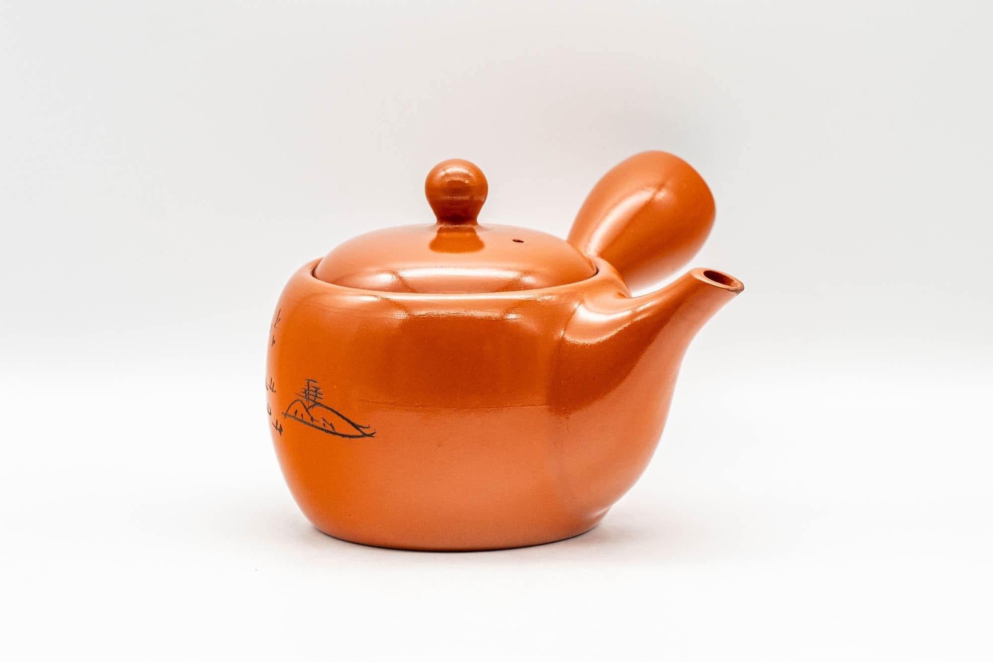 Japanese Kyusu - Engraved Landscape Tokoname-yaki Teapot - 325ml