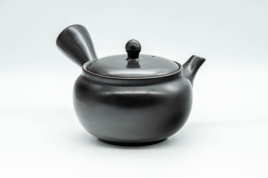 Japanese Kyusu - Black Kurodei Tokoname-yaki Basket Strainer Teapot - 330ml