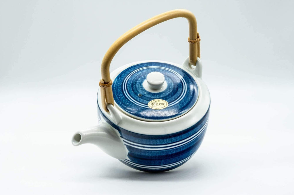 Japanese Dobin - Blue and White Striped Top-Handled Teapot - 380ml