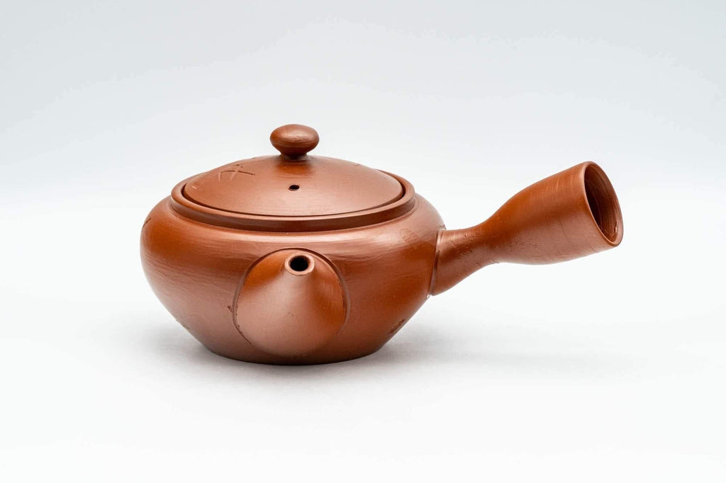 Japanese Kyusu - Engraved Floral Tokoname-yaki Debeso Teapot - 230ml
