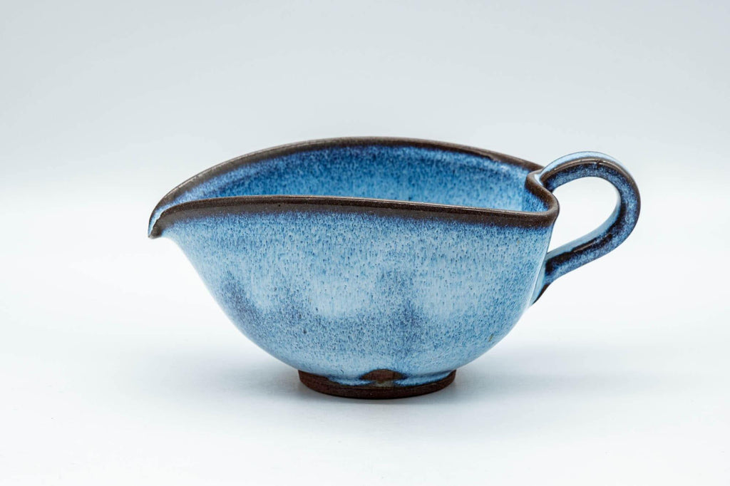 Japanese Yuzamashi - Blue Shino Glazed Ushirode Water Cooler - 150ml