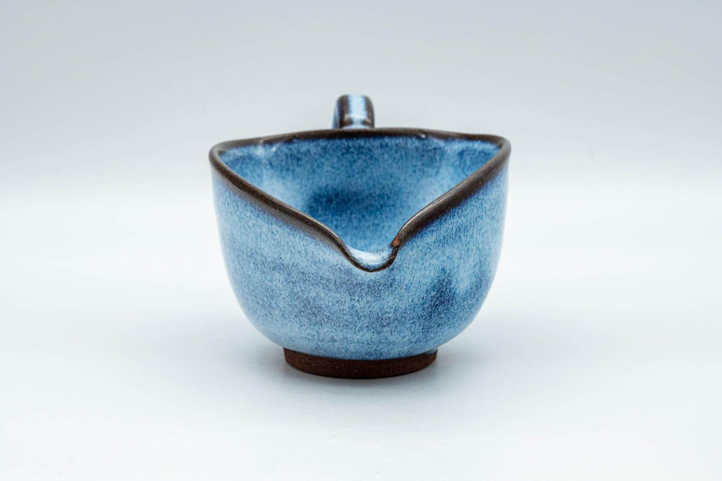 Japanese Yuzamashi - Blue Shino Glazed Ushirode Water Cooler - 150ml