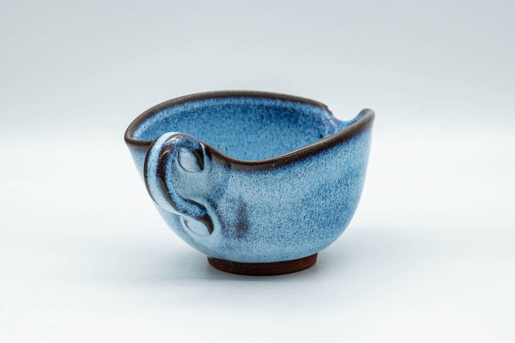 Japanese Yuzamashi - Blue Shino Glazed Ushirode Water Cooler - 150ml