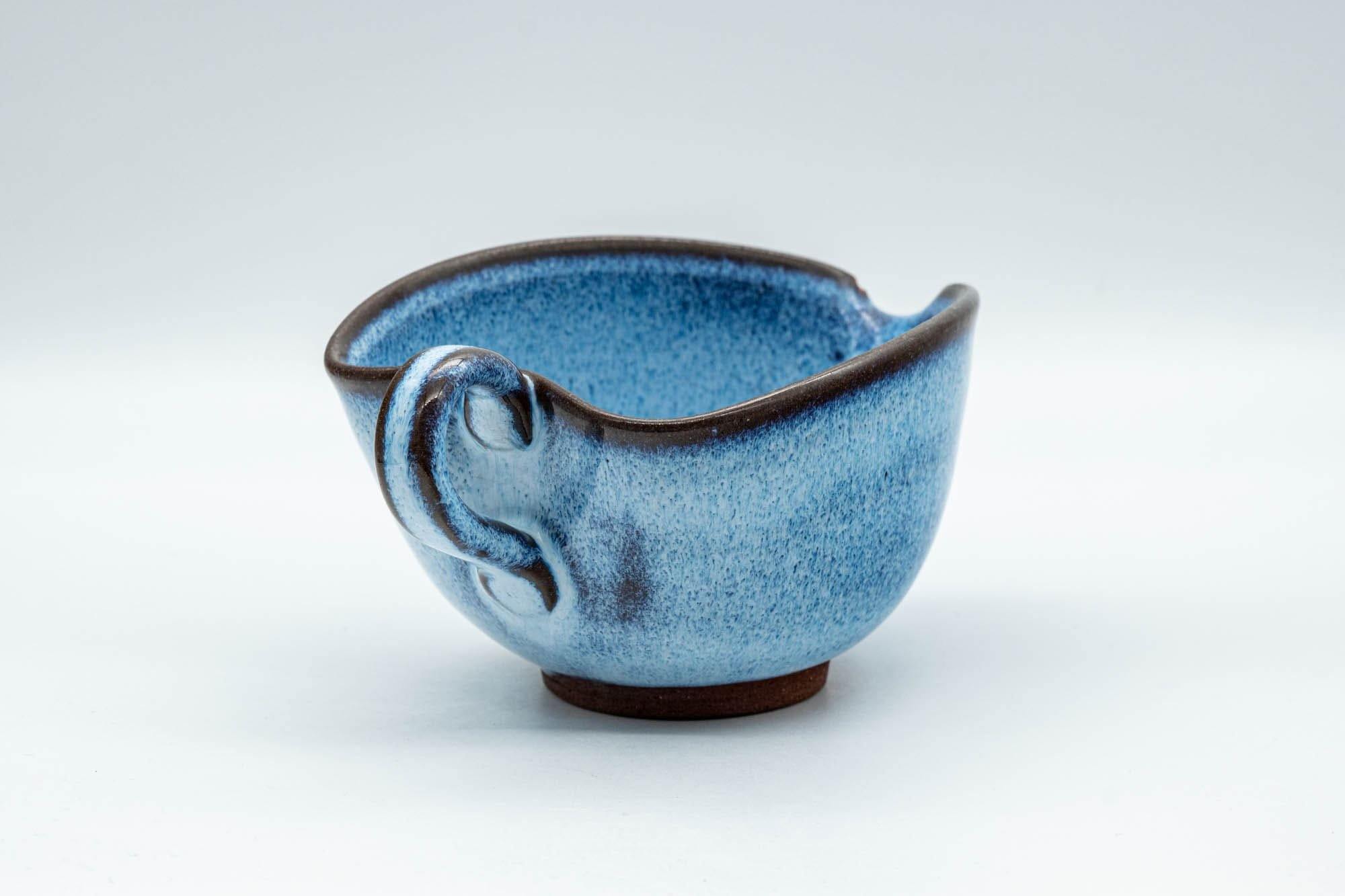 Japanese Yuzamashi - Blue Shino Glazed Ushirode Water Cooler - 150ml