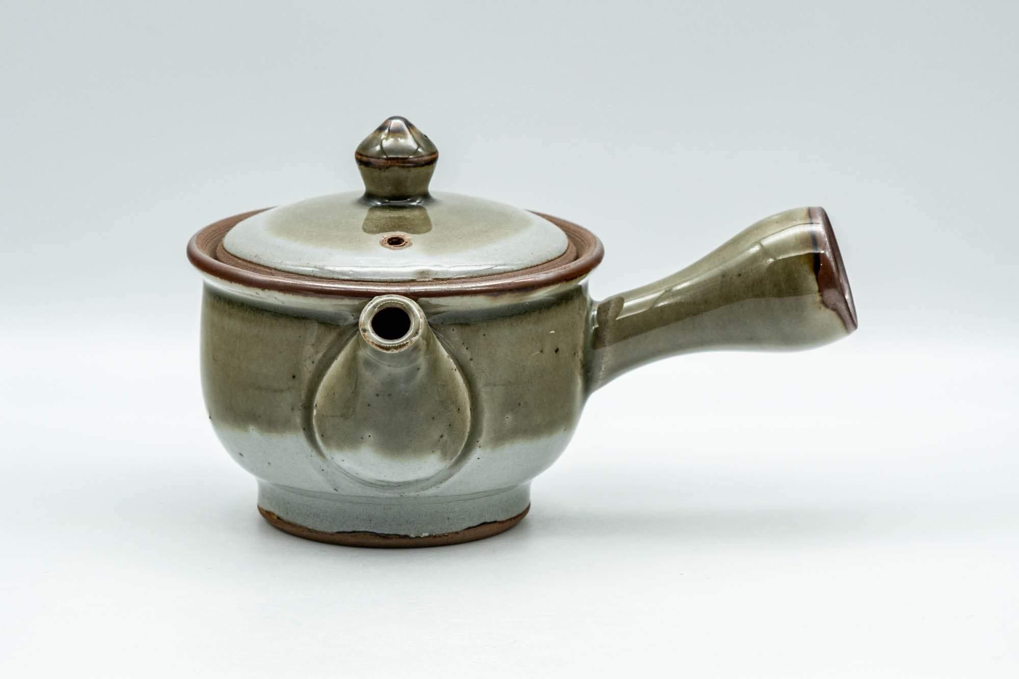 Japanese Tea Set - Green Grey Do-ake Kyusu Teapot and 4 Yunomi Teacups