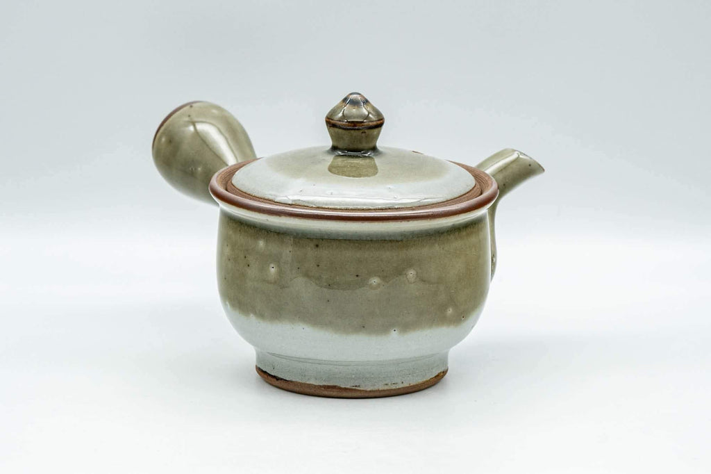 Japanese Tea Set - Green Grey Do-ake Kyusu Teapot and 4 Yunomi Teacups