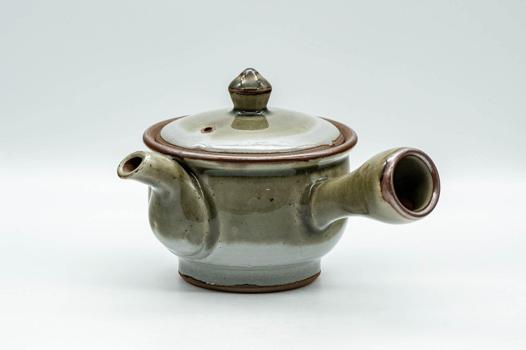 Japanese Tea Set - Green Grey Do-ake Kyusu Teapot and 4 Yunomi Teacups