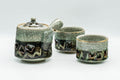Japanese Tea Set - Double-walled Obori Soma-yaki Kyusu Teapot and 2 Yunomi Teacups