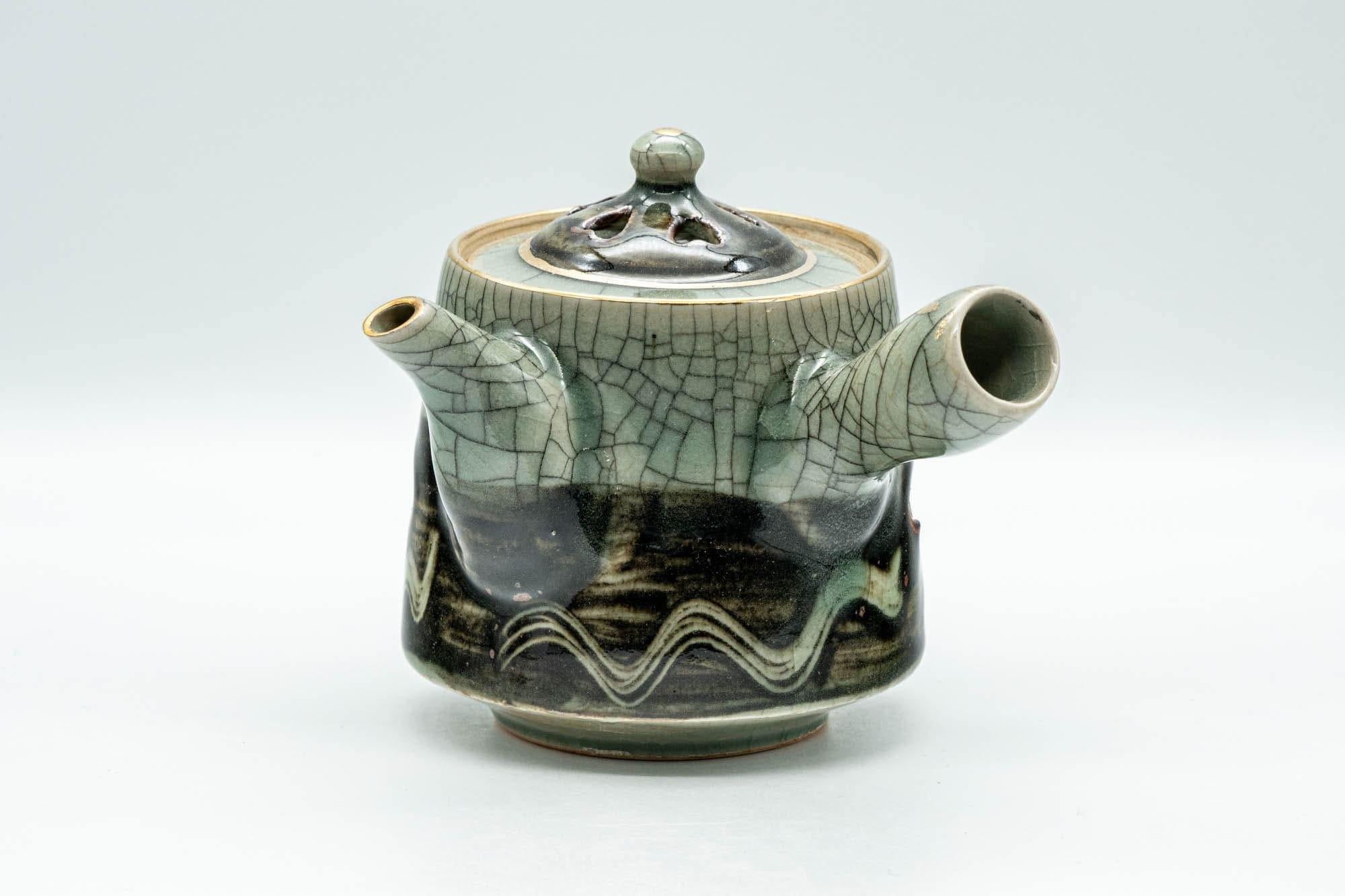 Japanese Tea Set - Double-walled Obori Soma-yaki Kyusu Teapot and 2 Yunomi Teacups