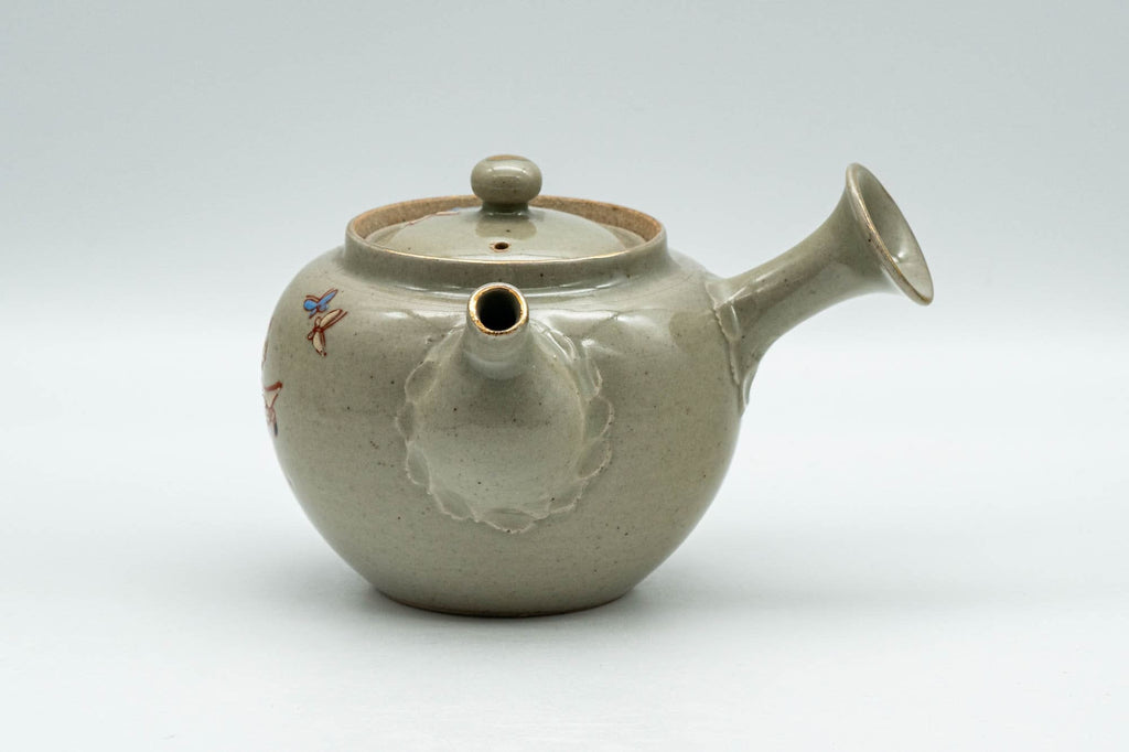 Japanese Tea Set - Banko-yaki Butterflies Kyusu Teapot and 2 Yunomi Teacups