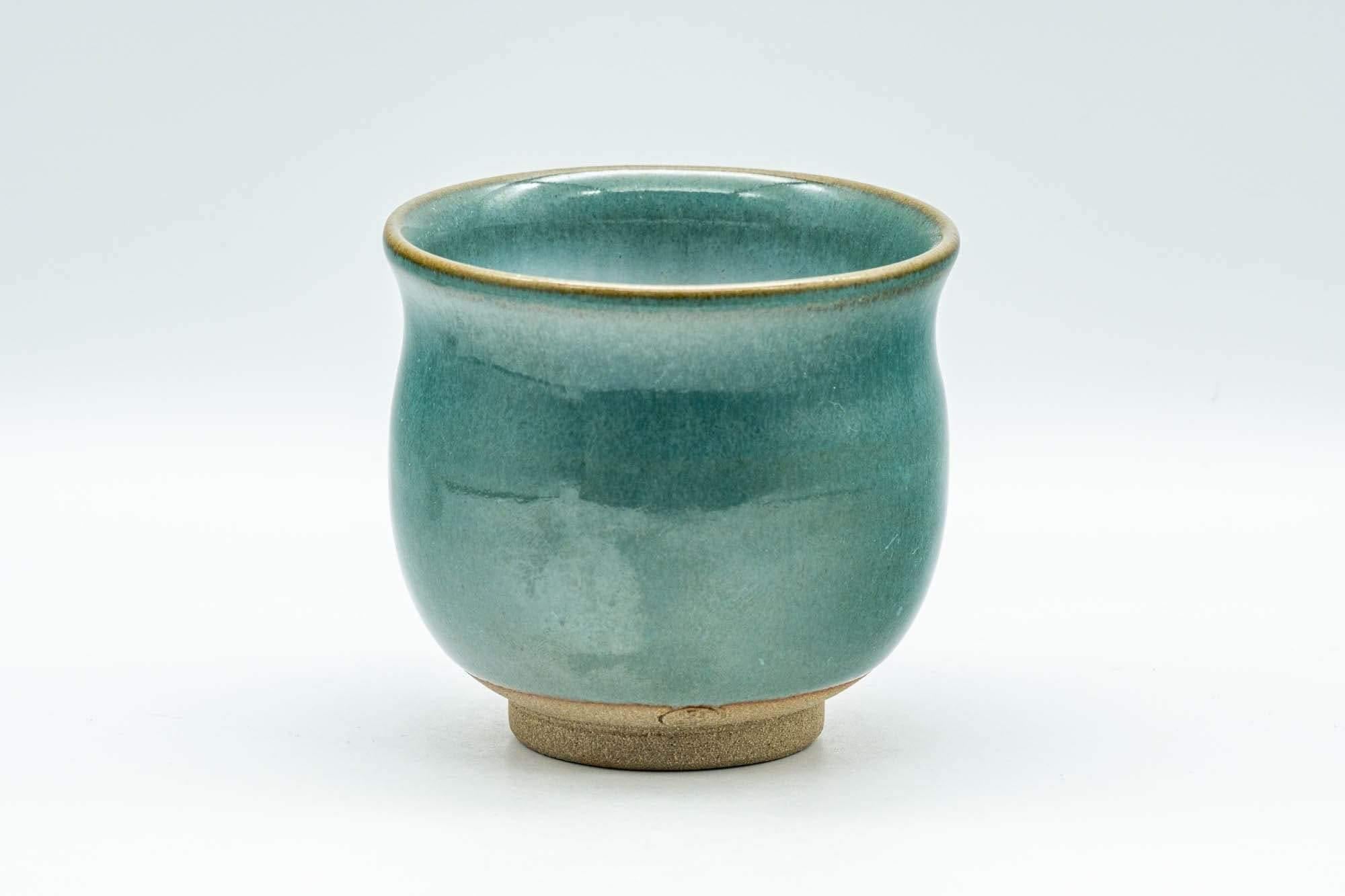 Japanese Teacup - Ceramic Fish Pet Green Glazed Yunomi - 150ml