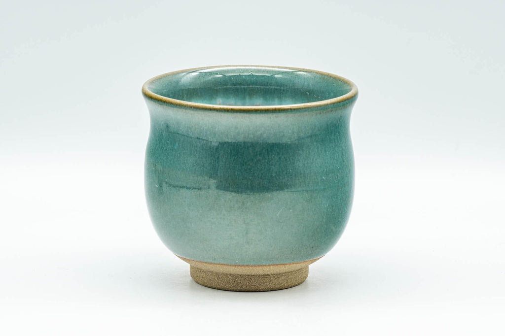 Japanese Teacup - Ceramic Fish Pet Green Glazed Yunomi - 150ml