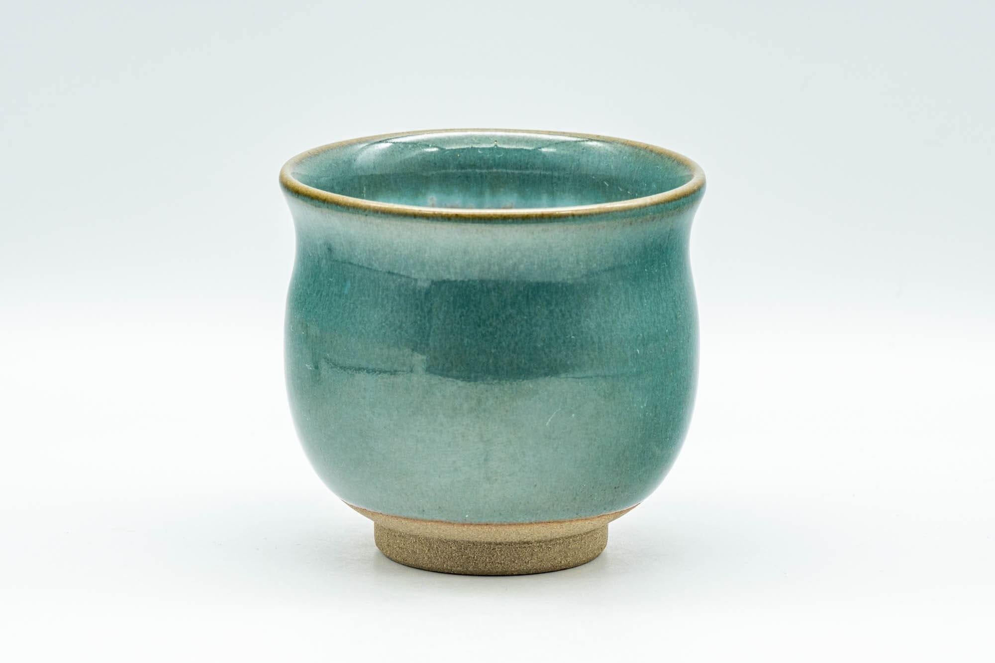 Japanese Teacup - Ceramic Fish Pet Green Glazed Yunomi - 150ml
