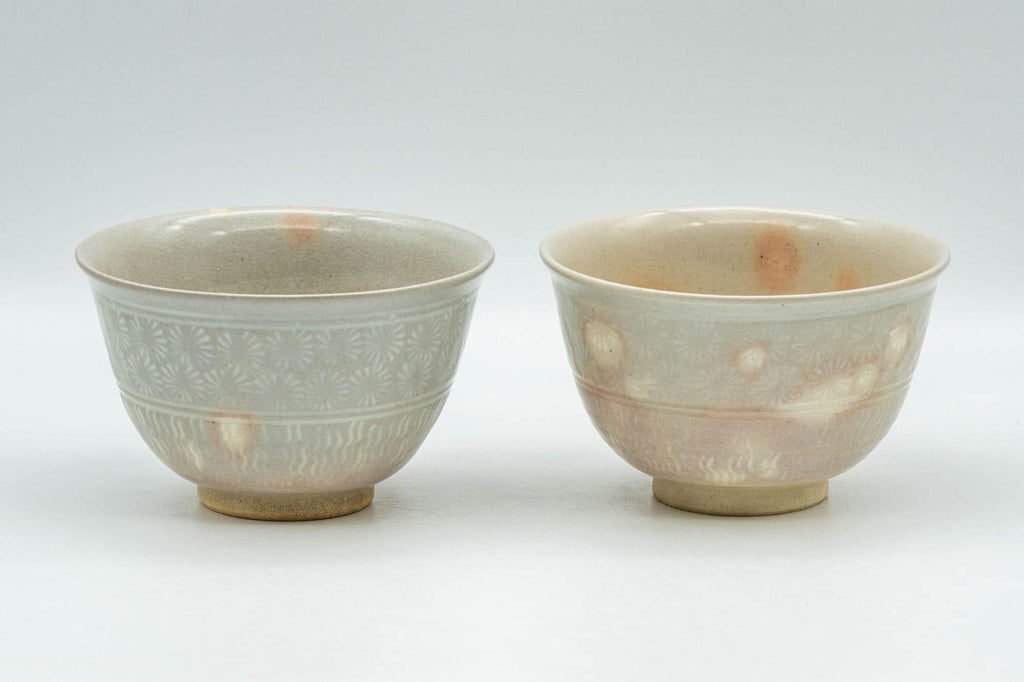 Japanese Teacups - Pair of Gohonte Hagi-yaki Yunomi - 120ml