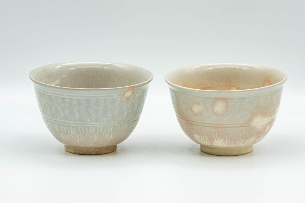 Japanese Teacups - Pair of Gohonte Hagi-yaki Yunomi - 120ml