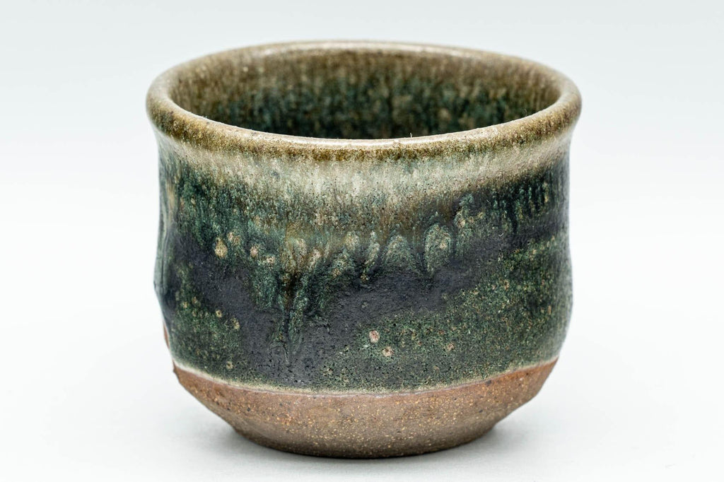 Japanese Teacup - Green Hare's Fur Glazed Guinomi - 50ml
