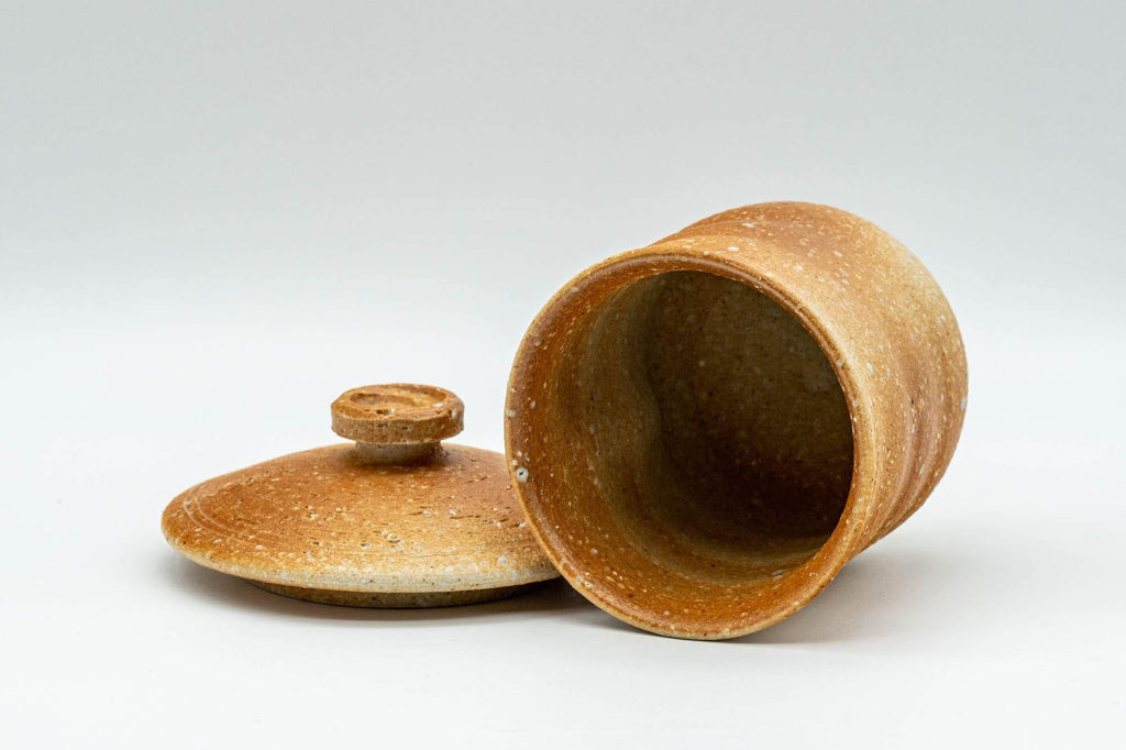 Japanese Teacup - Beige Wabi-Sabi Lidded Yunomi - 120ml