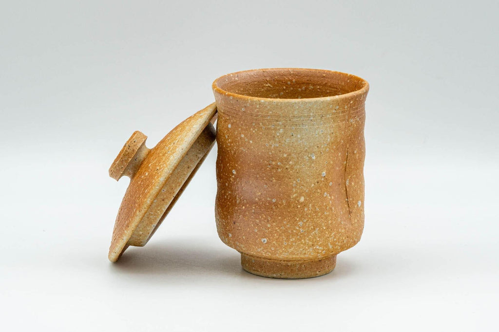 Japanese Teacup - Beige Wabi-Sabi Lidded Yunomi - 120ml