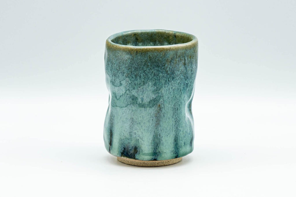 Japanese Teacup - Turquoise Indented Wabi-Sabi Yunomi - 160ml