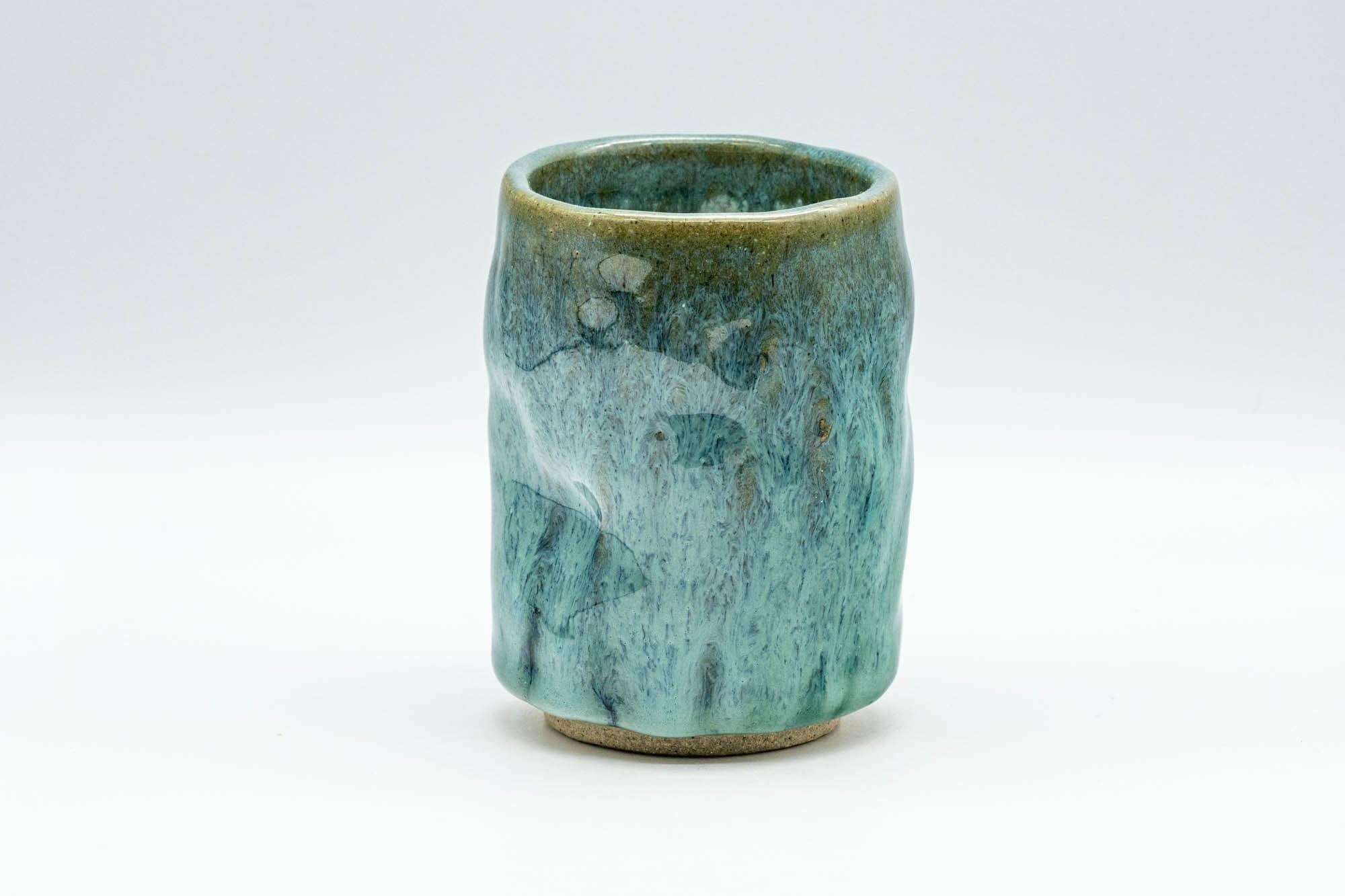 Japanese Teacup - Turquoise Indented Wabi-Sabi Yunomi - 160ml