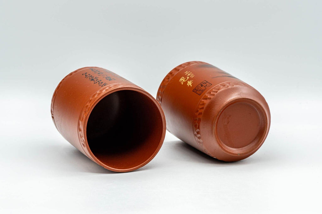Japanese Teacups - Pair of Mountainous Tokoname-yaki Meoto Yunomi