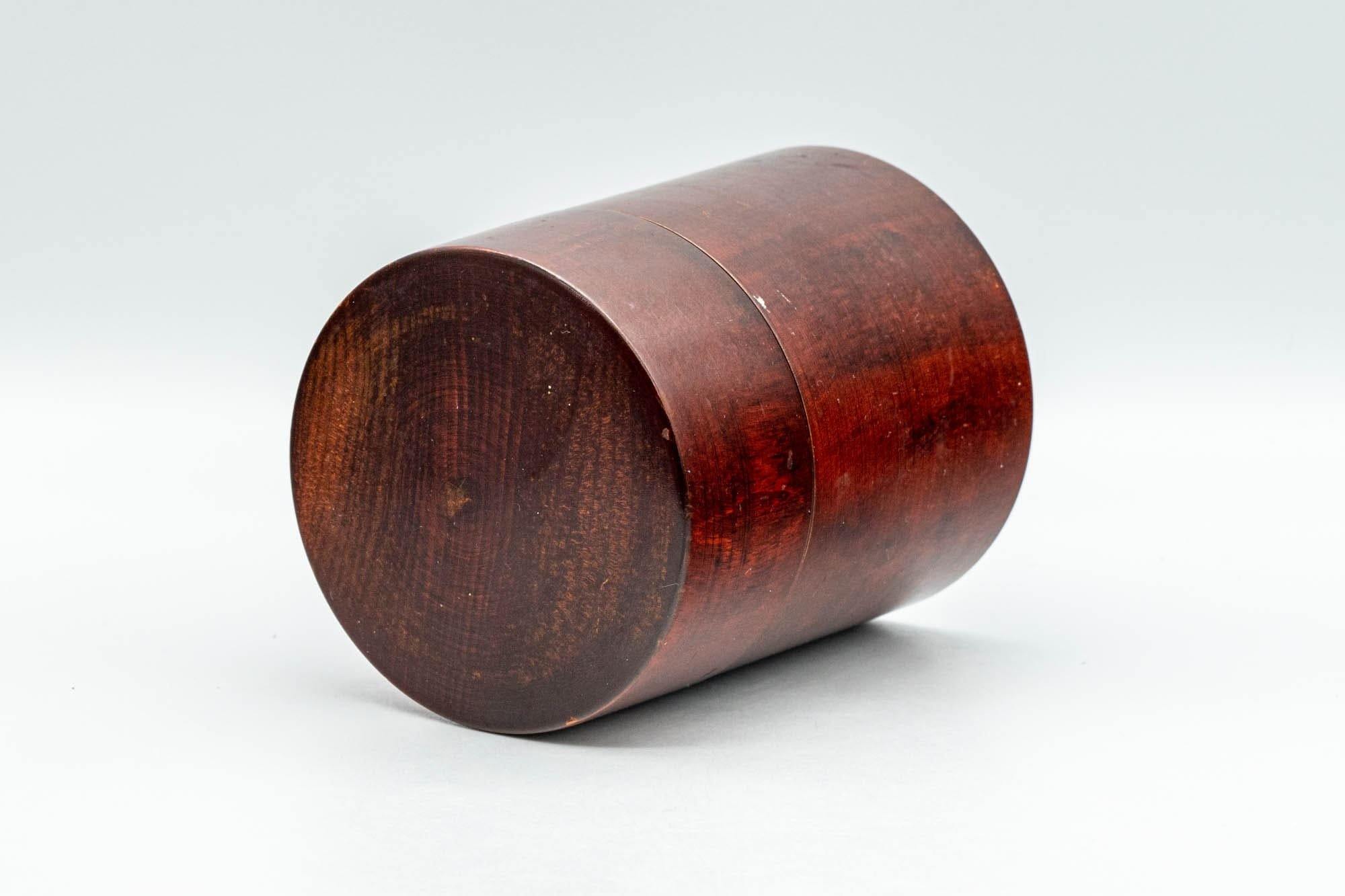 Japanese Chazutsu - Dark Red Wooden Tea Canister - 160ml