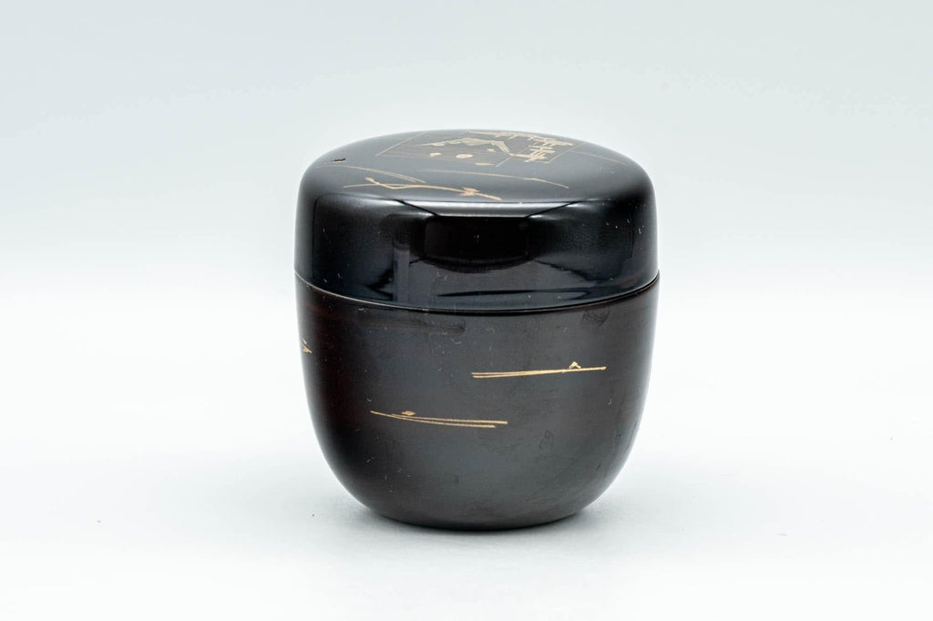 Japanese Natsume - Mt. Fuji Black Lacquer Matcha Tea Caddy - 100ml