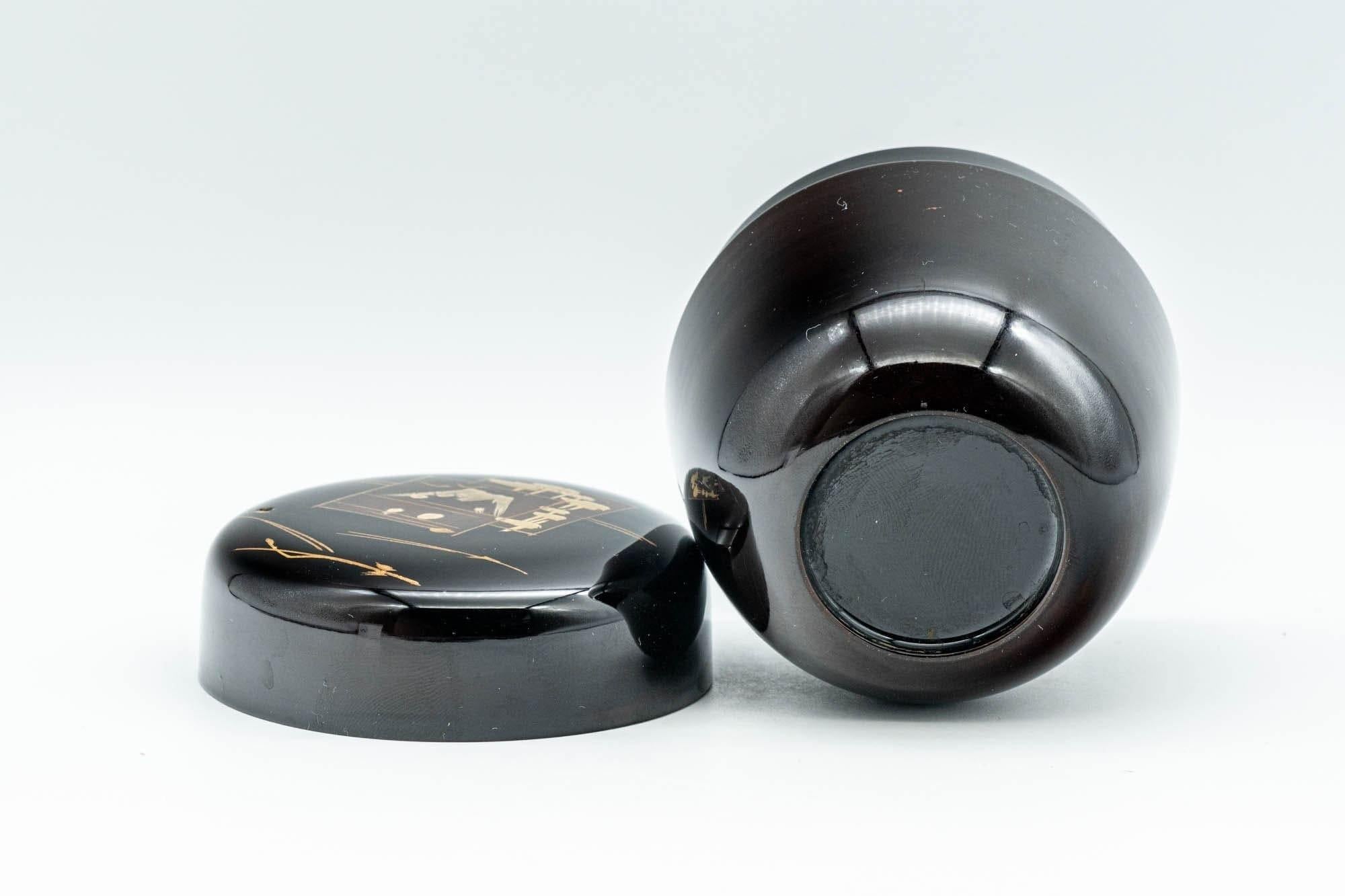 Japanese Natsume - Mt. Fuji Black Lacquer Matcha Tea Caddy - 100ml