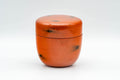 Japanese Natsume - Orange Black Negoro Matcha Tea Caddy - 100ml
