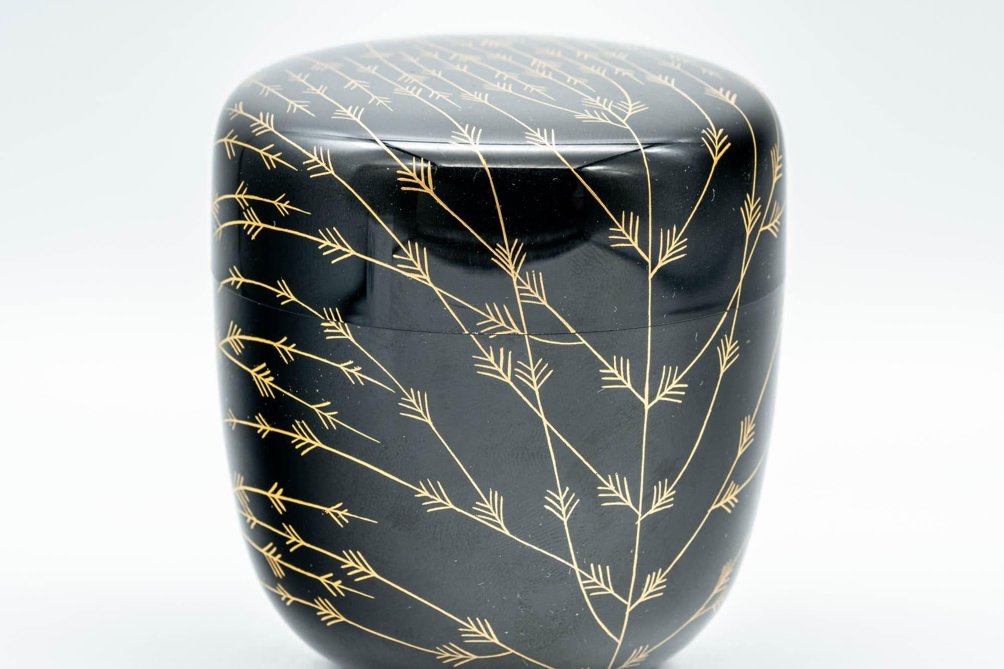 Japanese Natsume - Black Gold Urushi Lacquer Matcha Tea Caddy - 100ml