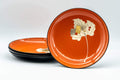 Japanese Chataku - Set of 4 Orange Momiji Tea Saucers