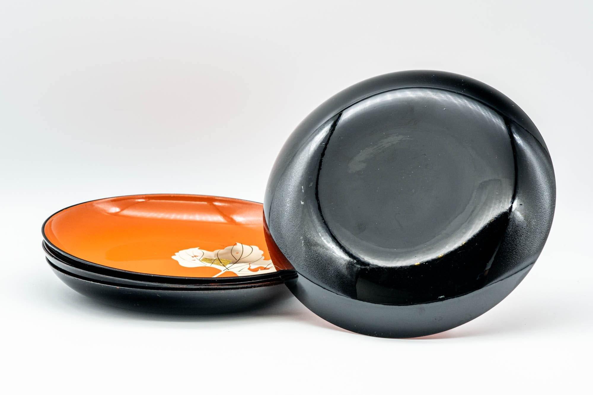 Japanese Chataku - Set of 4 Orange Momiji Tea Saucers
