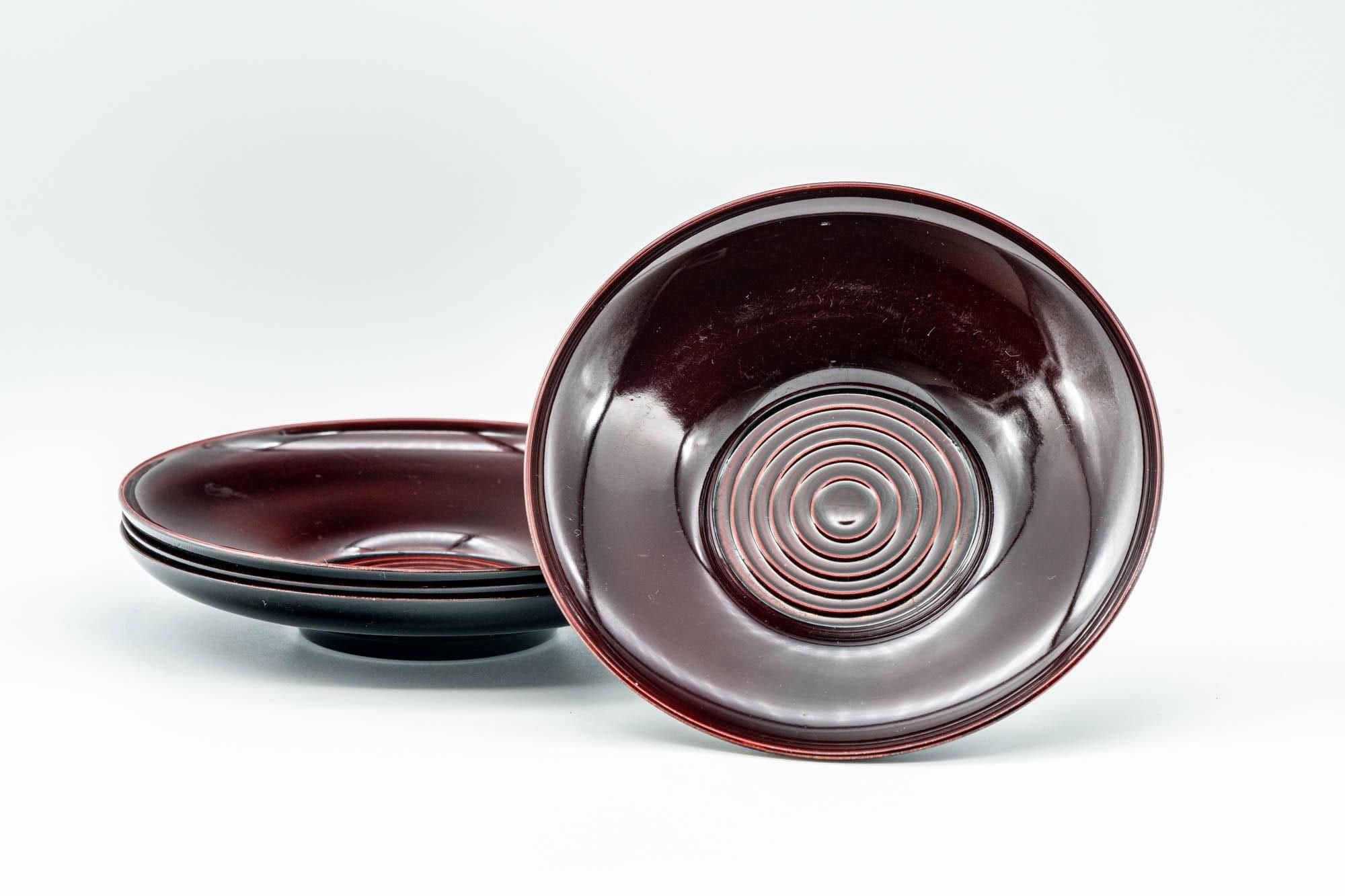 Japanese Chataku - Set of 4 Burgundy Red Plastic Tea Saucers