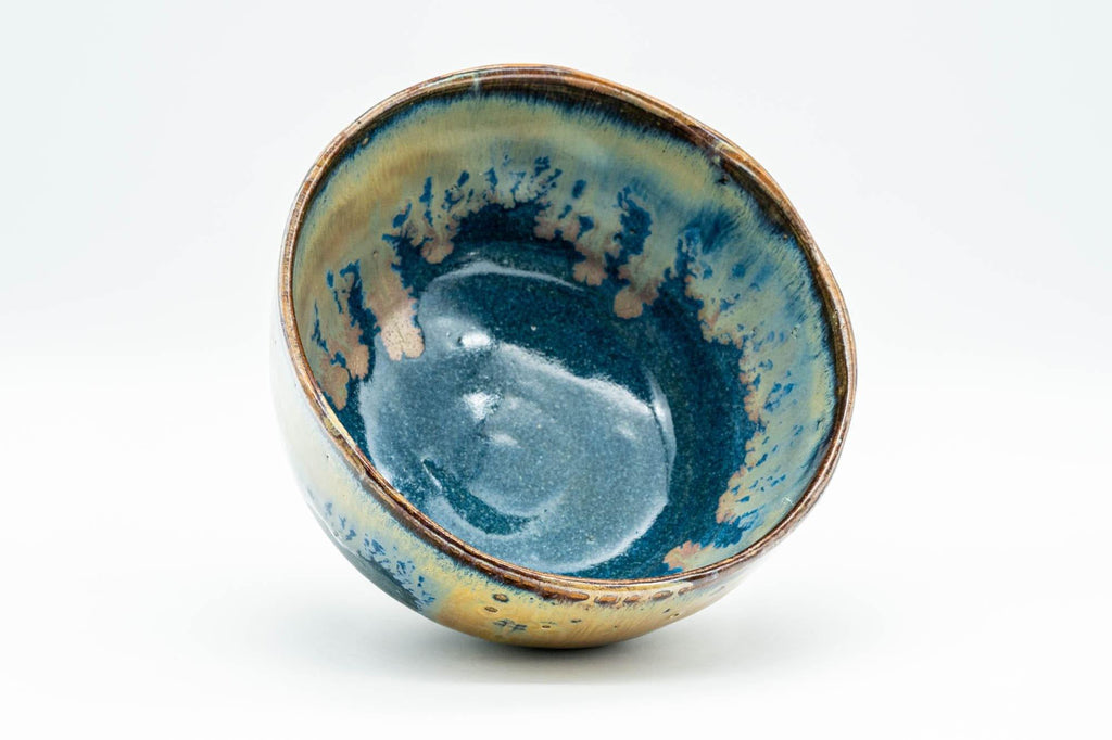 Japanese Matcha Bowl - Tenmoku Nagashi Glazed Hand-Built Chawan - 400ml
