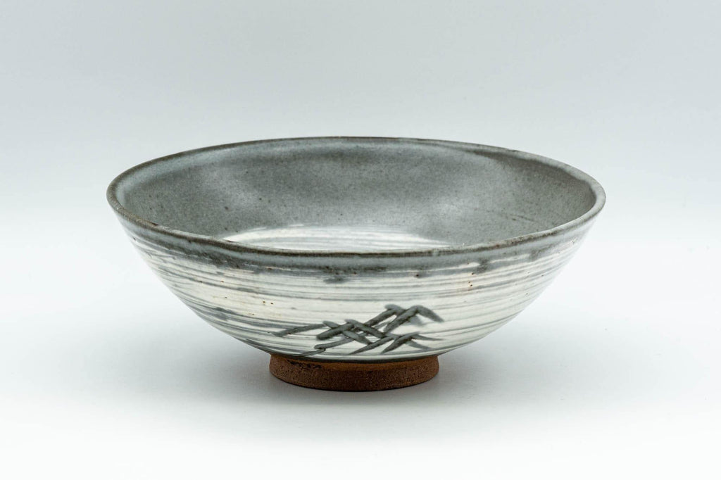 Japanese Matcha Bowl - Grey Hakeme Natsu Summer Chawan - 200ml