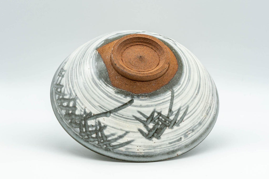 Japanese Matcha Bowl - Grey Hakeme Natsu Summer Chawan - 200ml